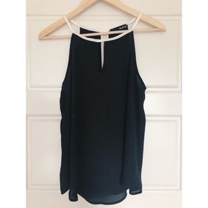Ro & De Black Camisole with White Detail